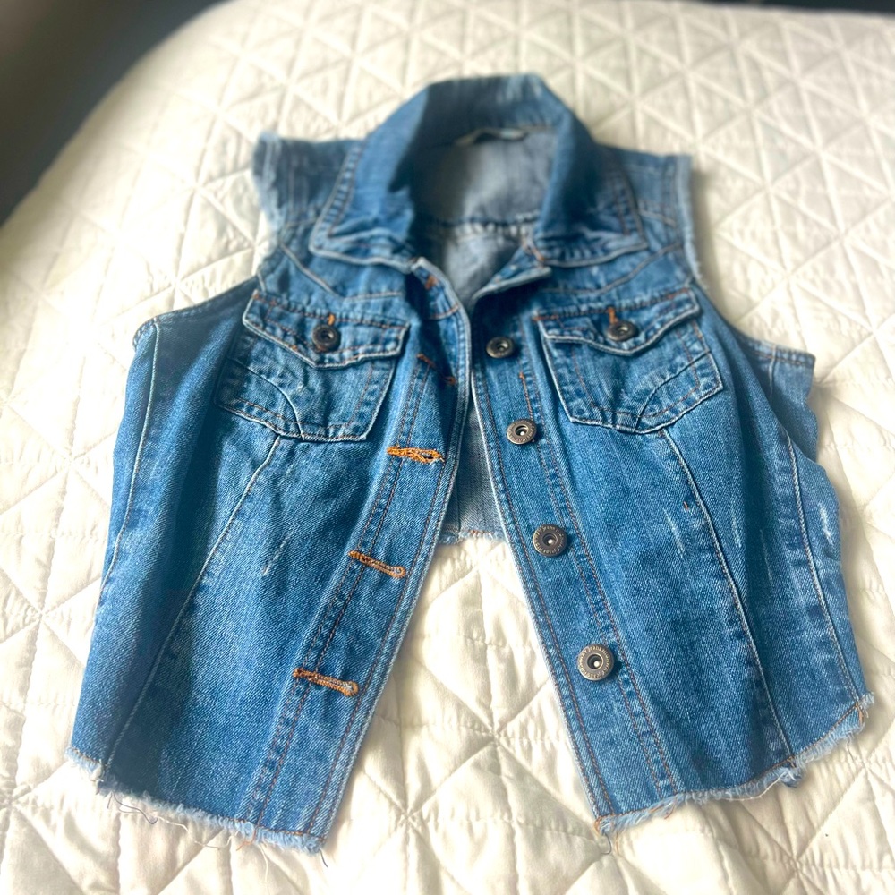 High low Demin Vest